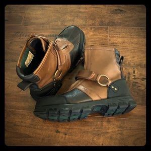 black polo boots with zipper